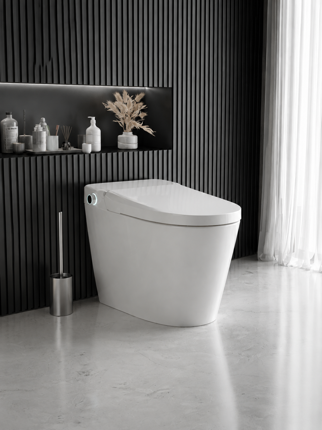 bbbidet p-trap smart bidet toilet with automatic urine testing and urinalysis technology for screening gout, kidney stones, and nephritis indicators