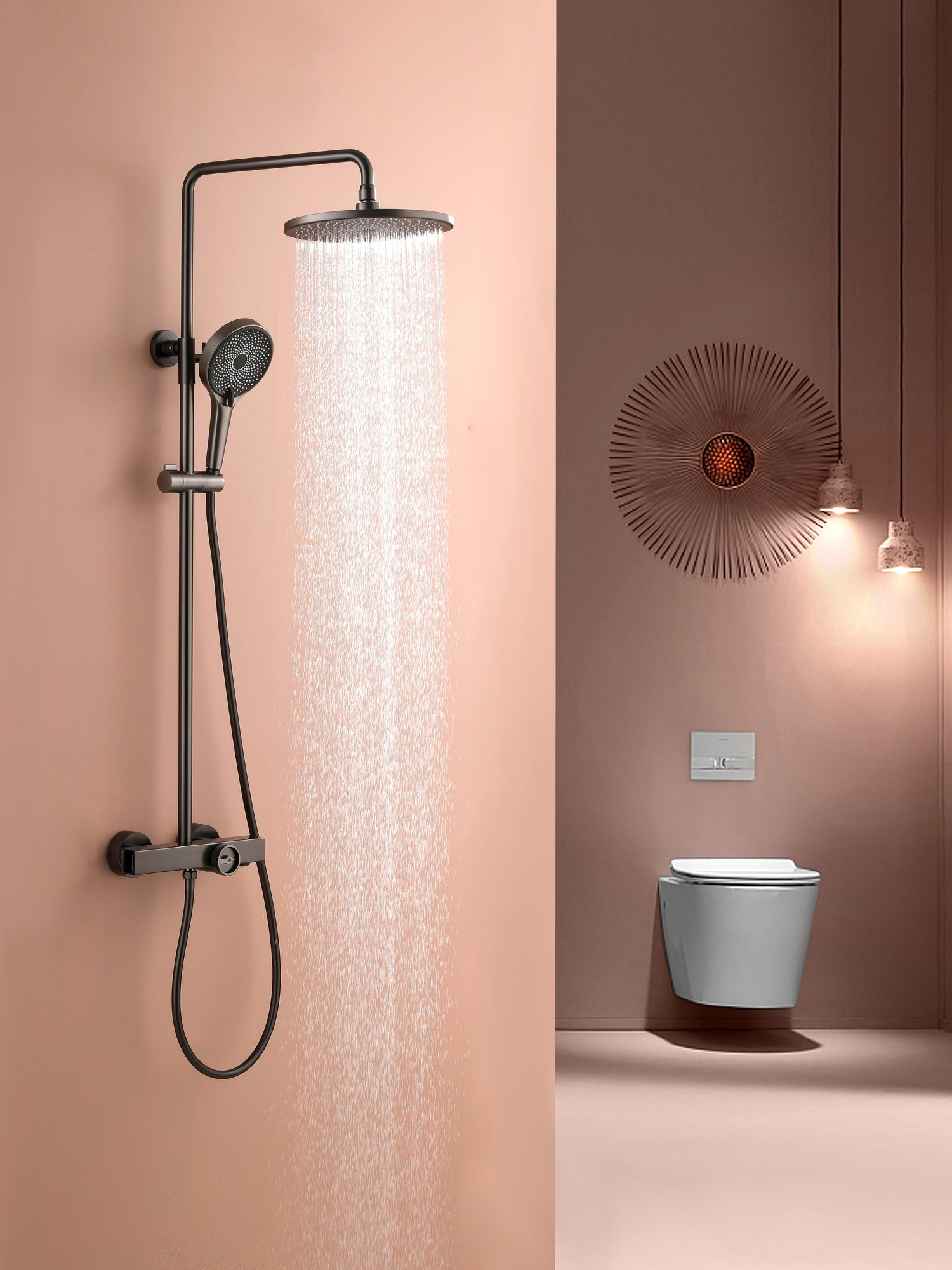 bbbidet T2 thermostatic shower system brushed gunmetal main image