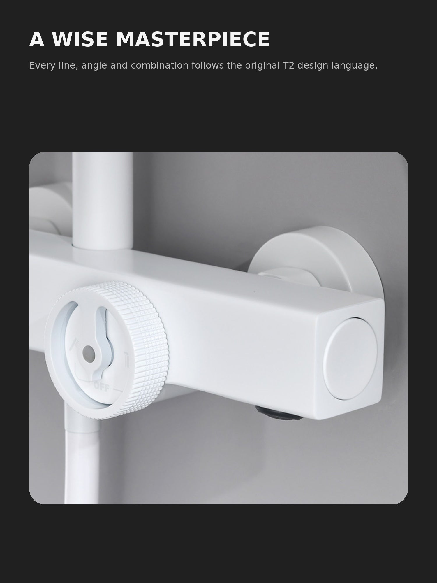 bbbidet T2 white thermostatic shower design detail