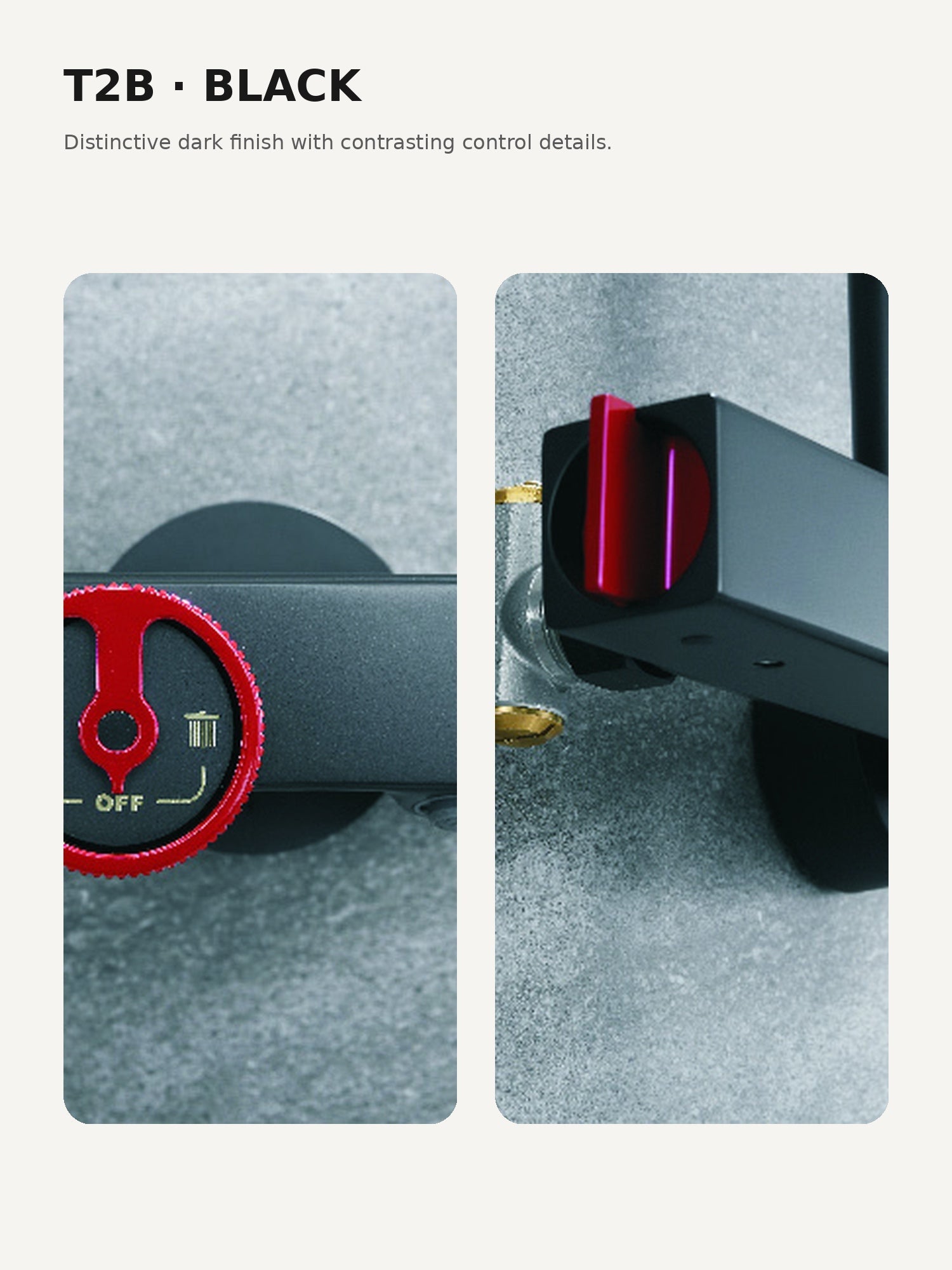 bbbidet T2B black thermostatic shower side control details