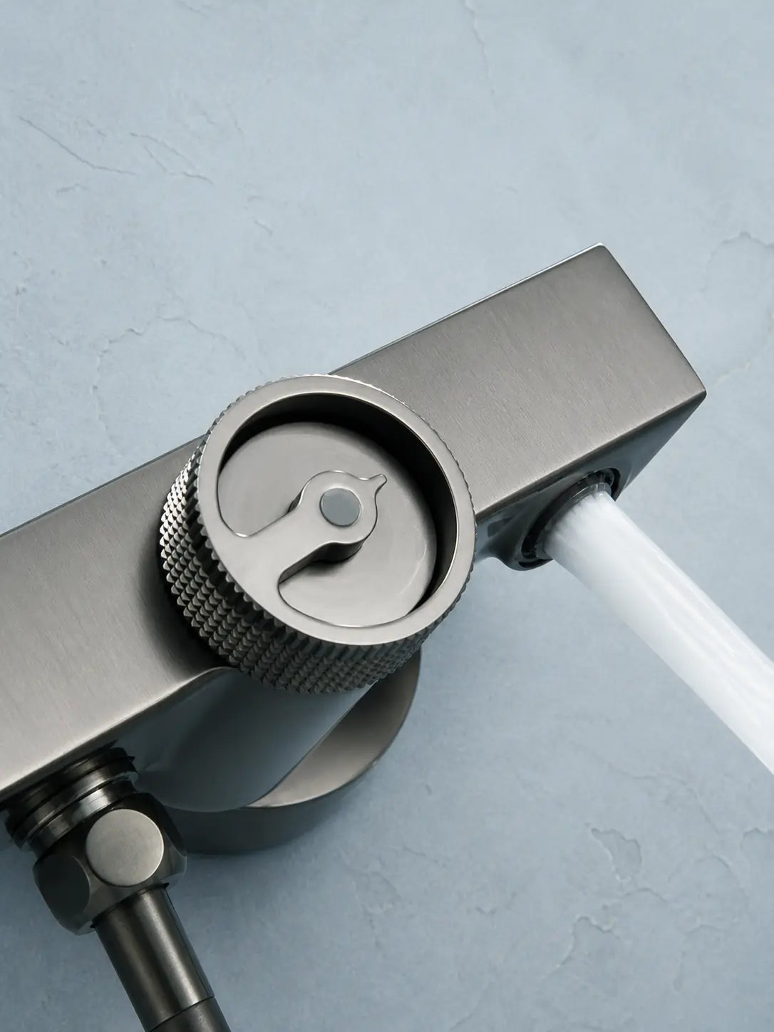 bbbidet T2 hand shower mixer in brushed gunmetal - control detail