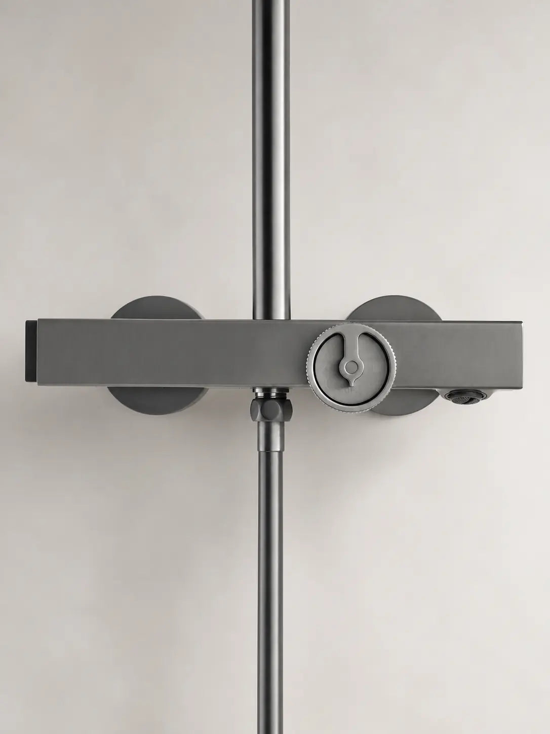 bbbidet T2 round rain shower in brushed gunmetal - mixer front