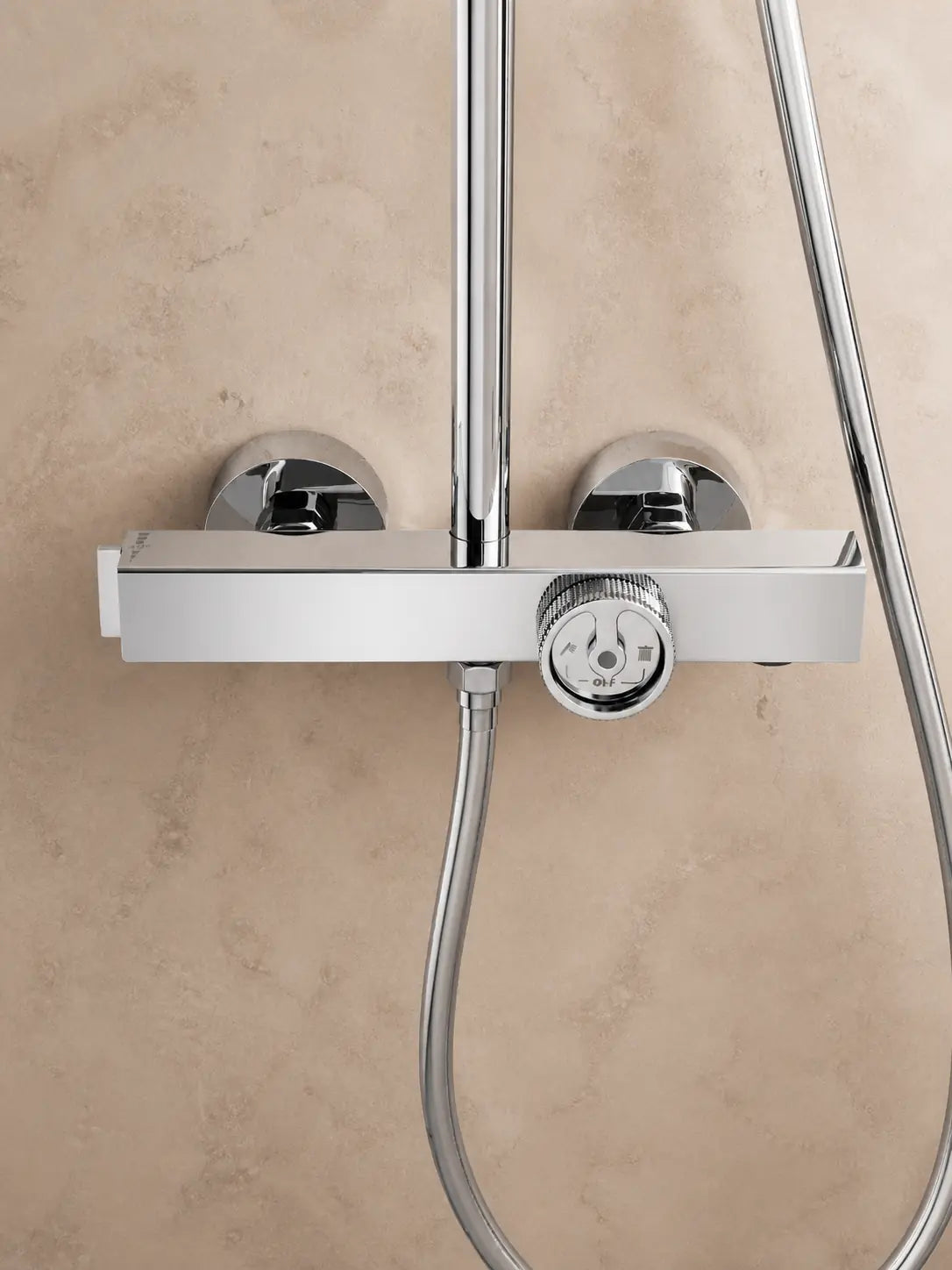 bbbidet T2 round rain shower in polished chrome - mixer front
