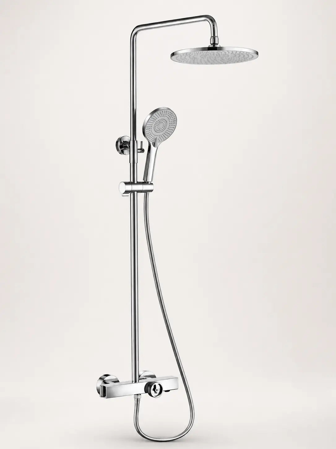 bbbidet T2 round rain shower in polished chrome - studio view