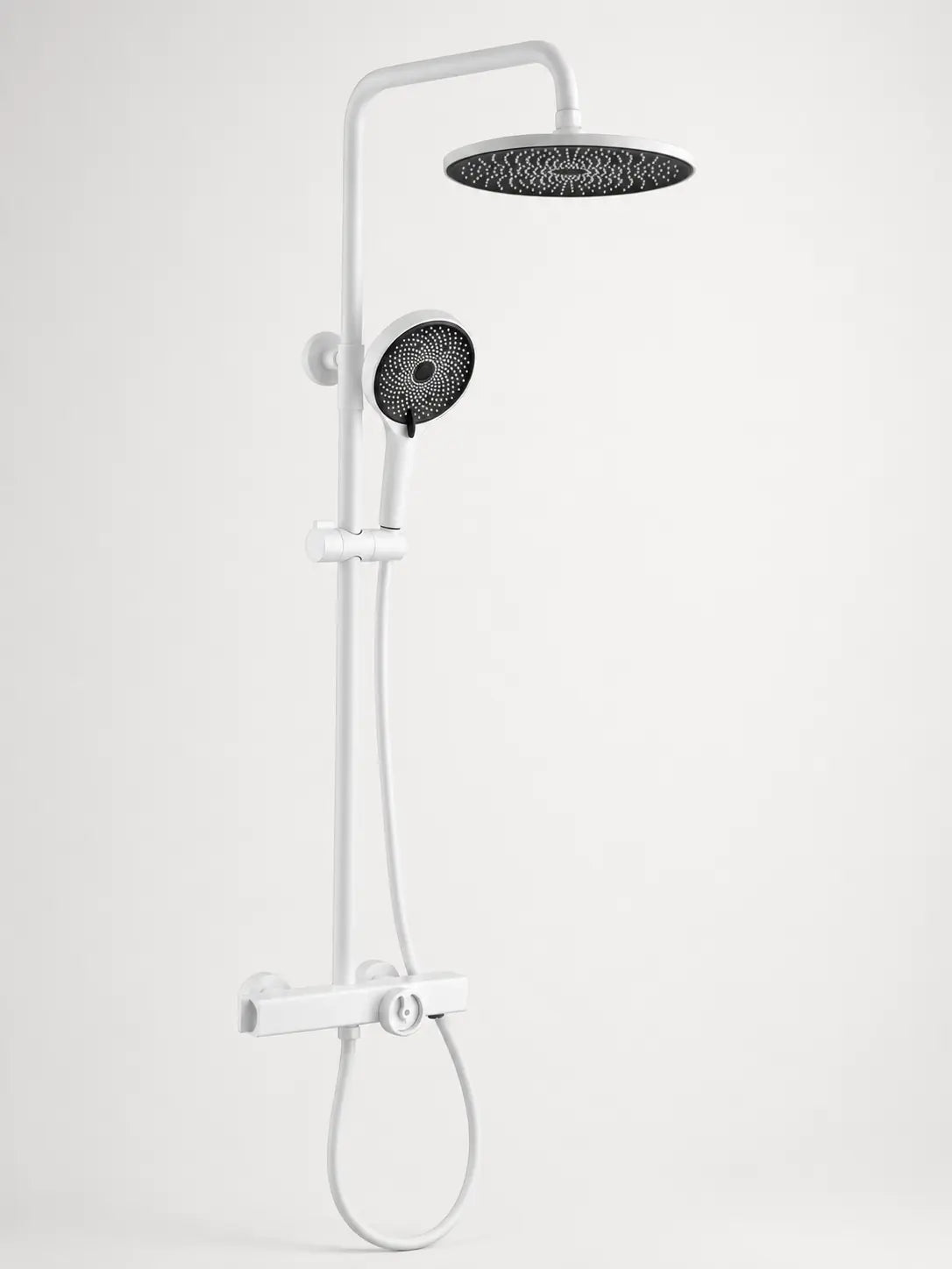 bbbidet T2 round rain shower in white - studio view