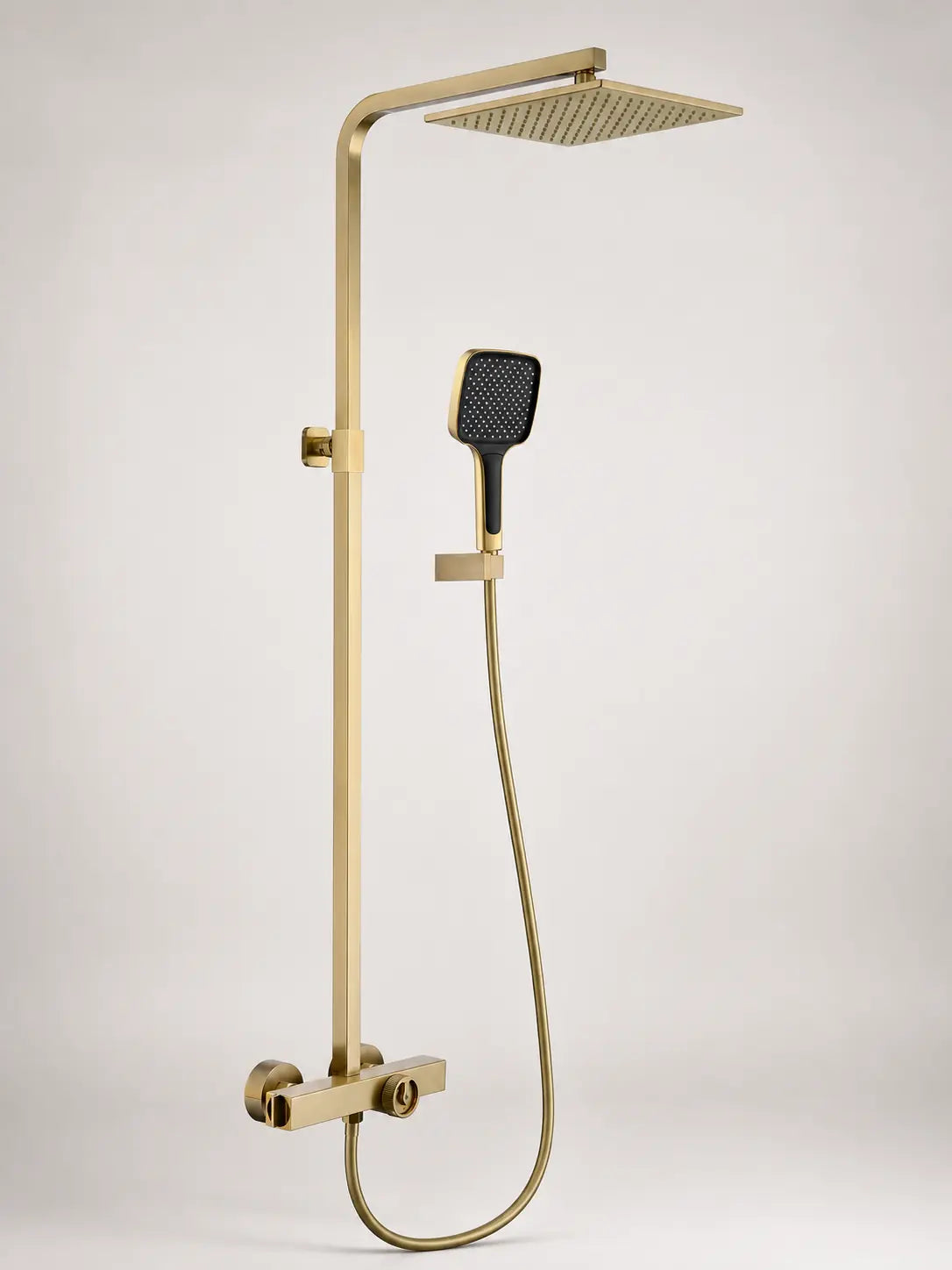bbbidet T2 square rain shower in brushed gold - main studio