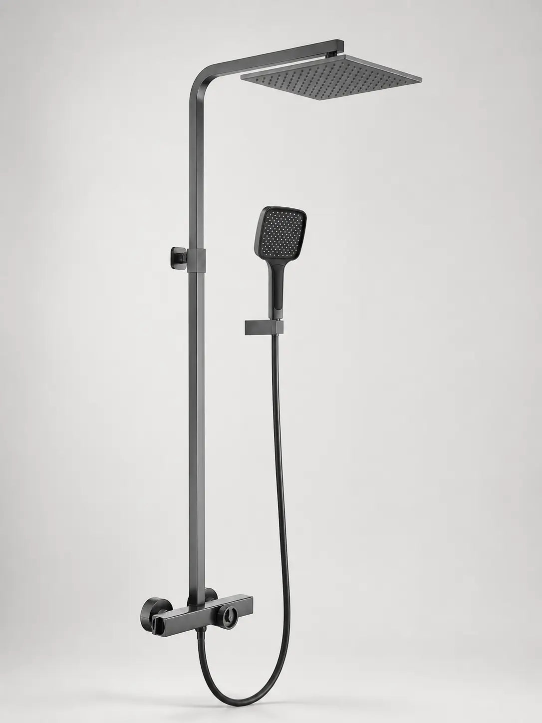 bbbidet T2 square rain shower in brushed gunmetal - main studio
