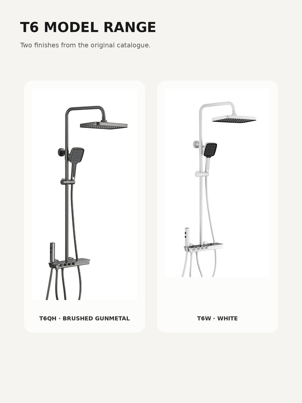 bbbidet T6QH brushed gunmetal and T6W white model comparison