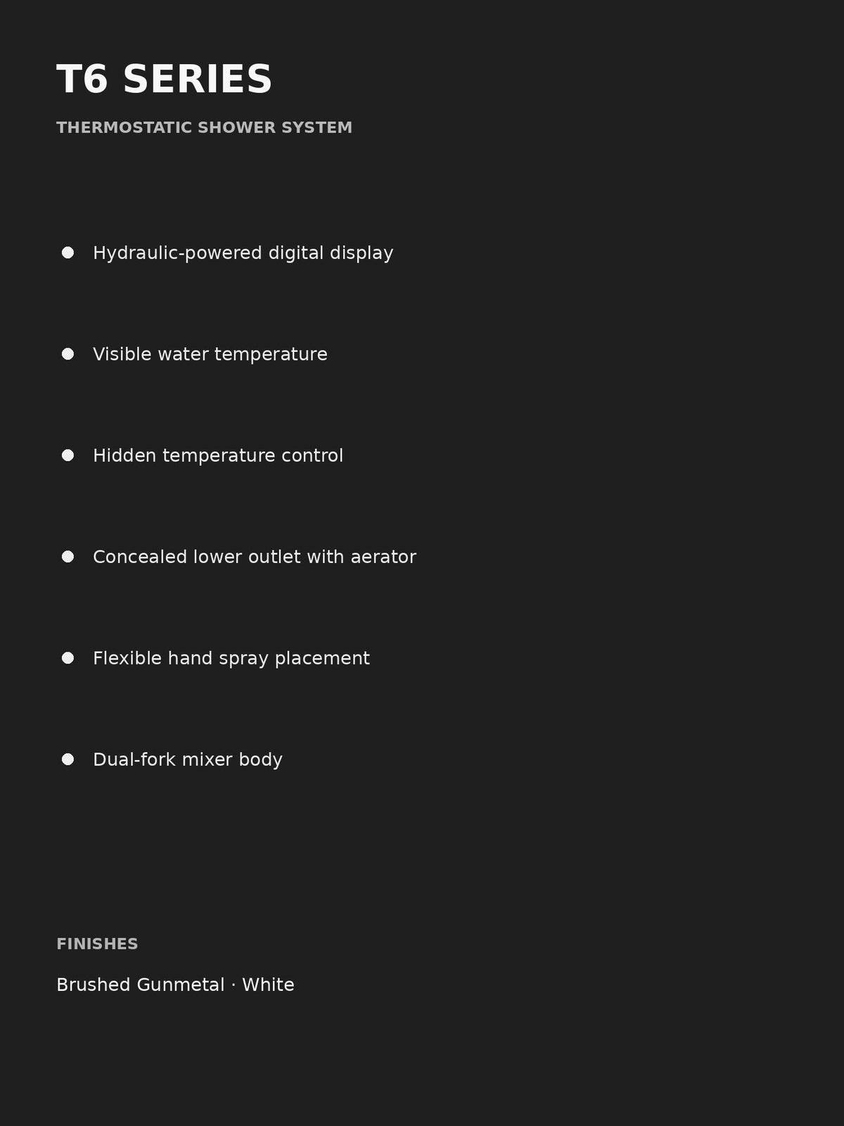 bbbidet T6 thermostatic shower feature summary
