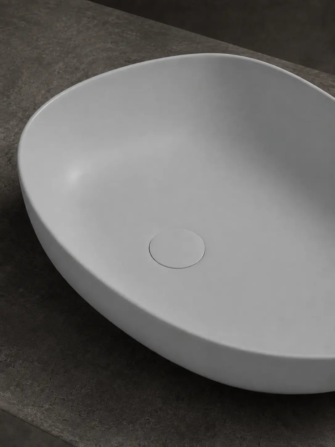 Close-up of the smooth matte gray bowl surface on the BBbidet V5 basin
