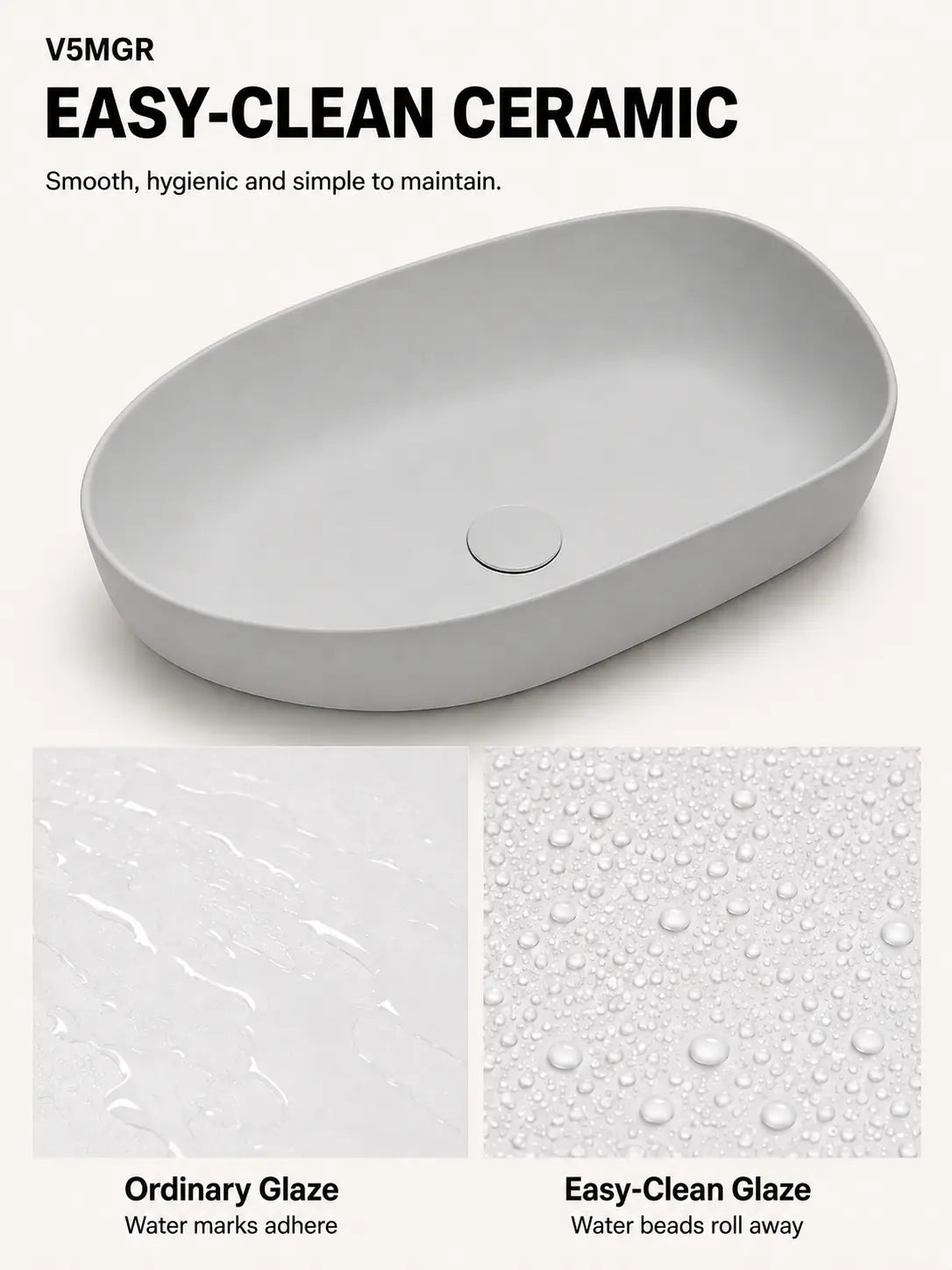 BBbidet V5MGR easy-clean ceramic surface comparison