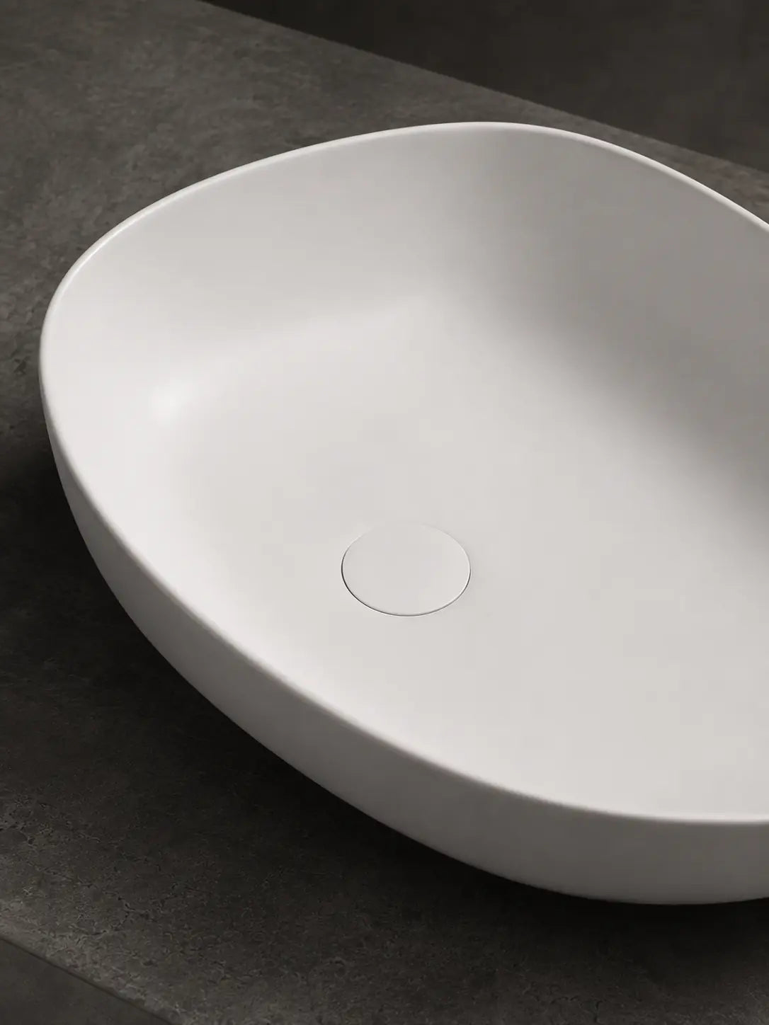 Close-up of the smooth matte white bowl surface on the BBbidet V5 basin