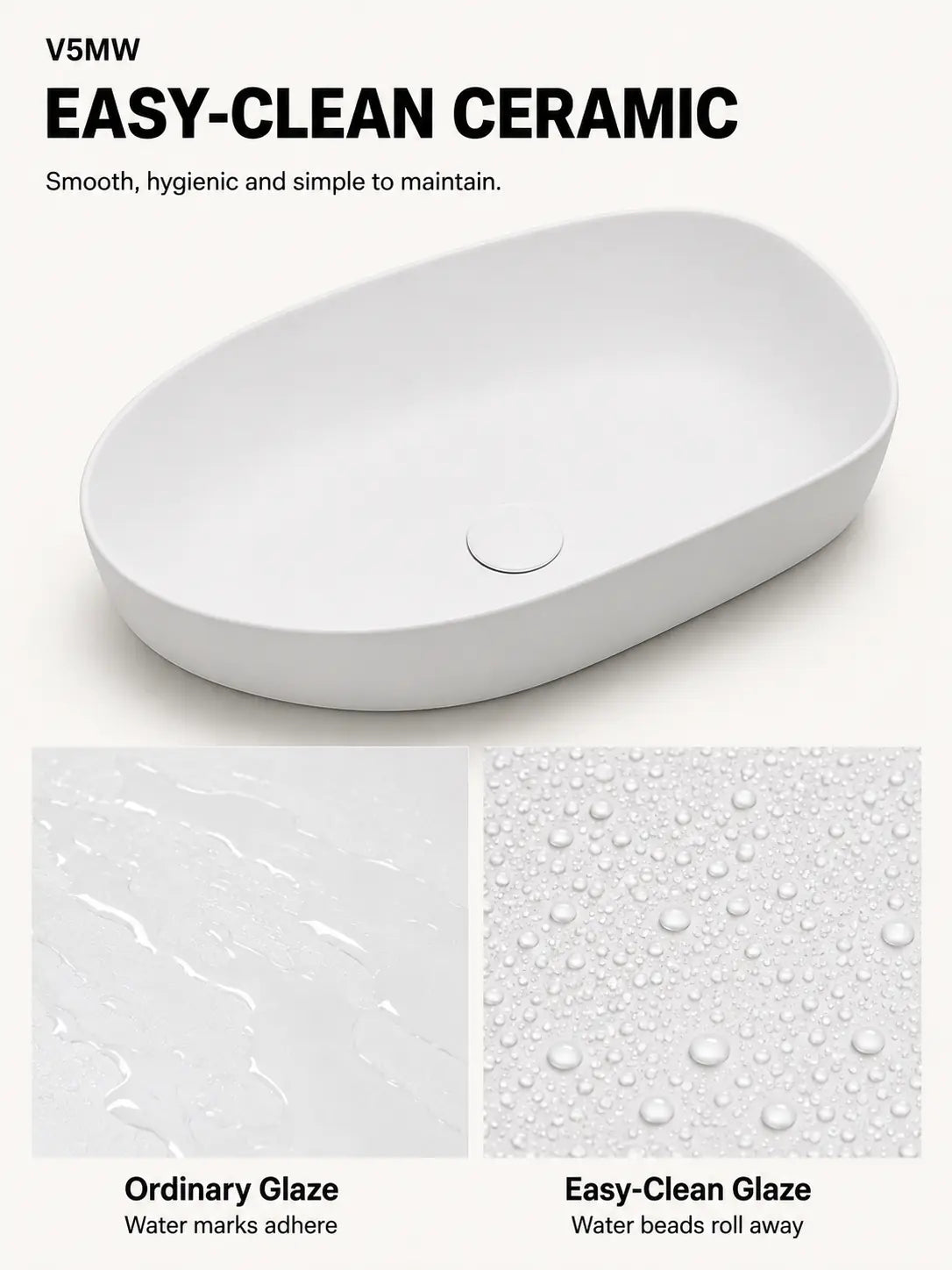 BBbidet V5MW easy-clean ceramic surface comparison