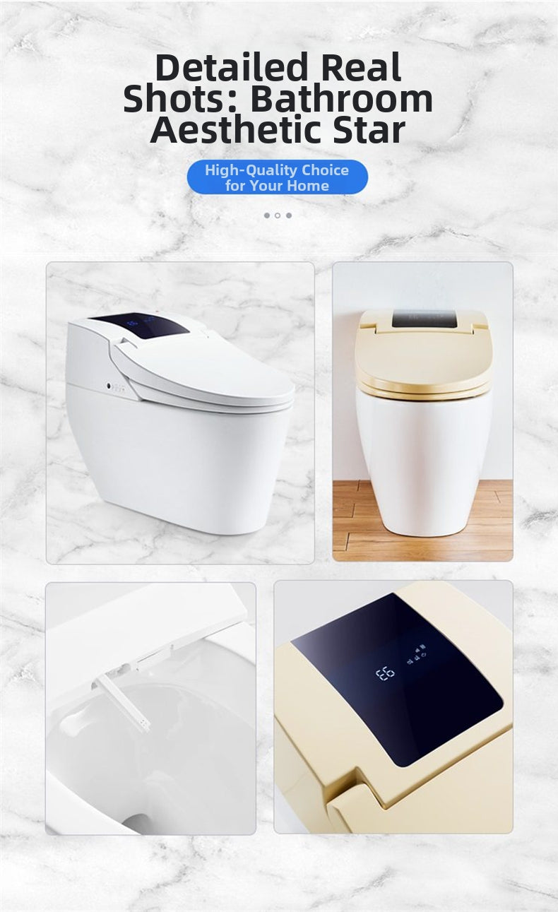 Detailed view of the H881 enema bidet toilet showing the seamless integration between the cover, nozzle, and ceramic body: a high-precision design that prevents dust buildup and enhances the modern aesthetic