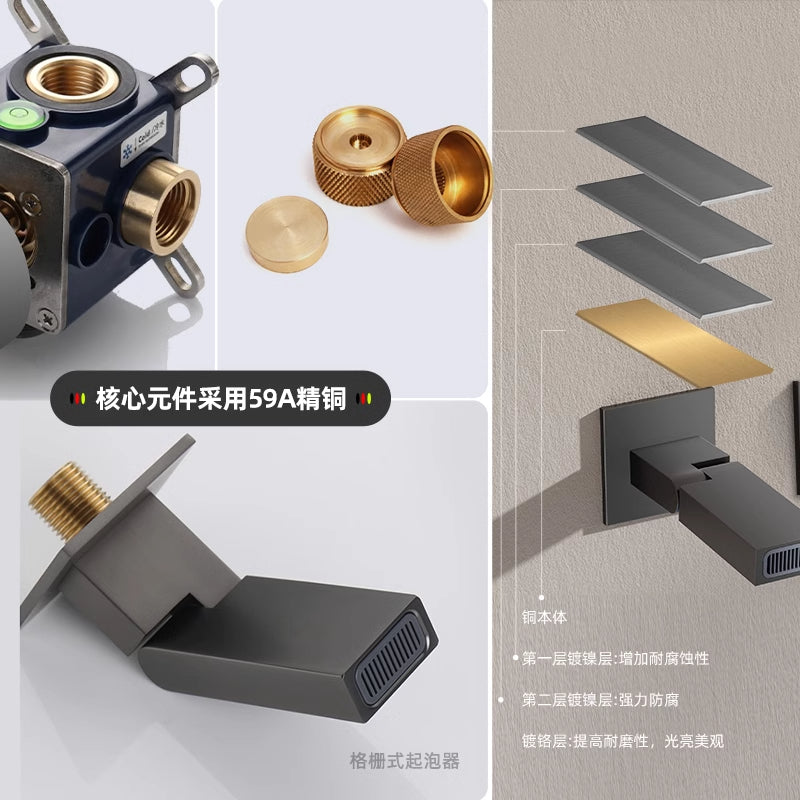 Premium 59A Brass Valve Body and Components for In-Wall Digital Tap