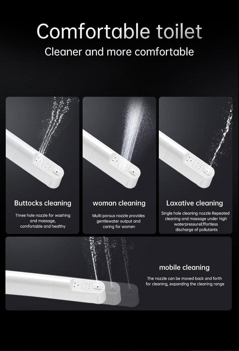 A composite image showing KB32's four major cleaning modes: Posterior Wash for daily use, Feminine Wash for lady care, Enema Wash for constipation relief, and Oscillating Wash for a wider massage cleaning area