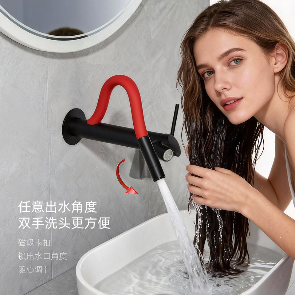 Enjoy ultimate freedom during your daily routine. This innovative faucet features a built-in magnetic docking system that securely locks the spout at your desired angle. Easily adjust the water flow to the perfect position and wash your hair comfortably with both hands free—no slipping, no readjusting.